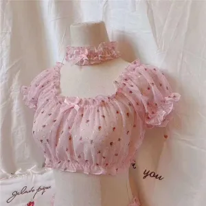 "FLORAL TRANSPARENT MESH SEXY" SUIT N022306