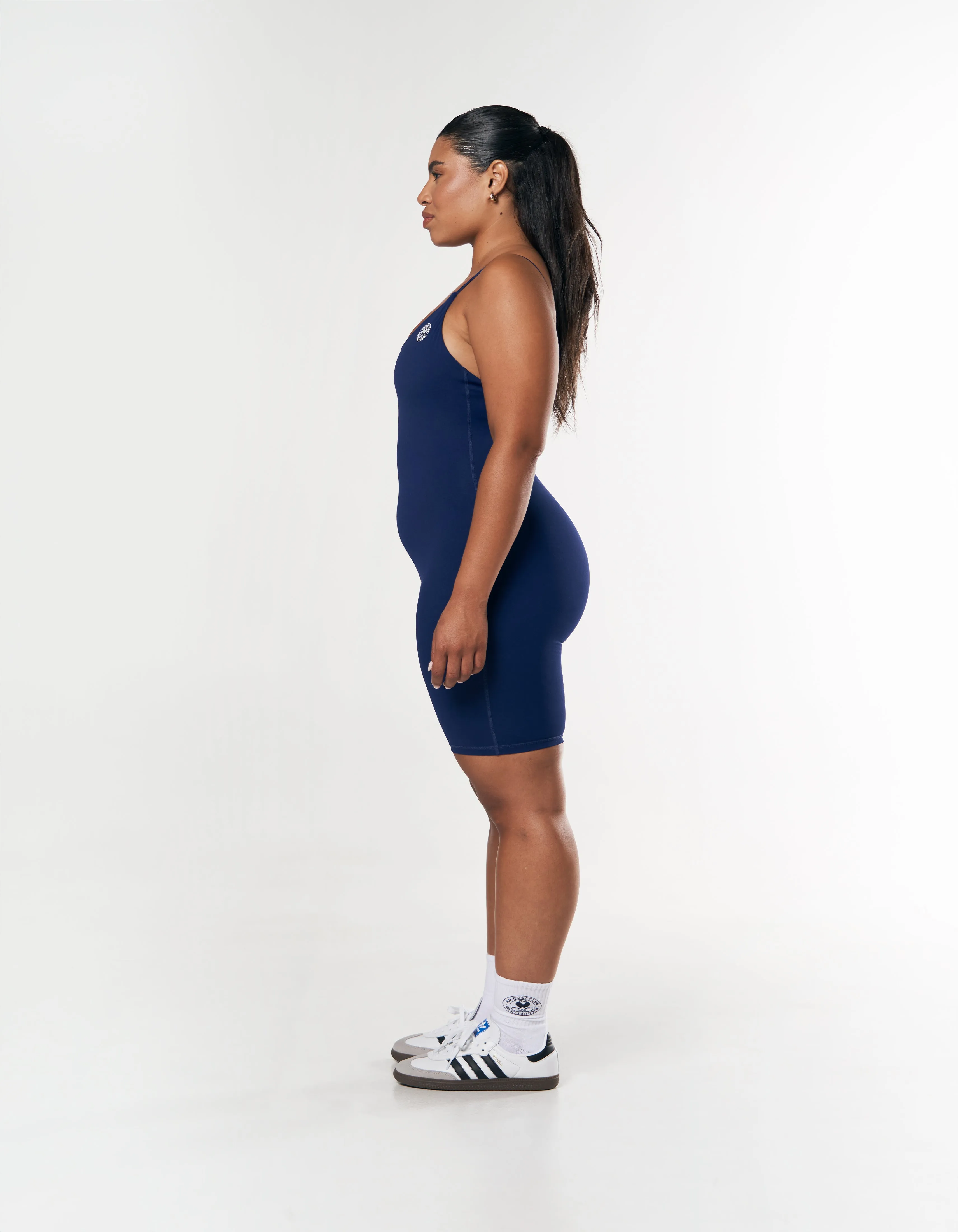 Racquet Club Short Leg Bodysuit - Navy