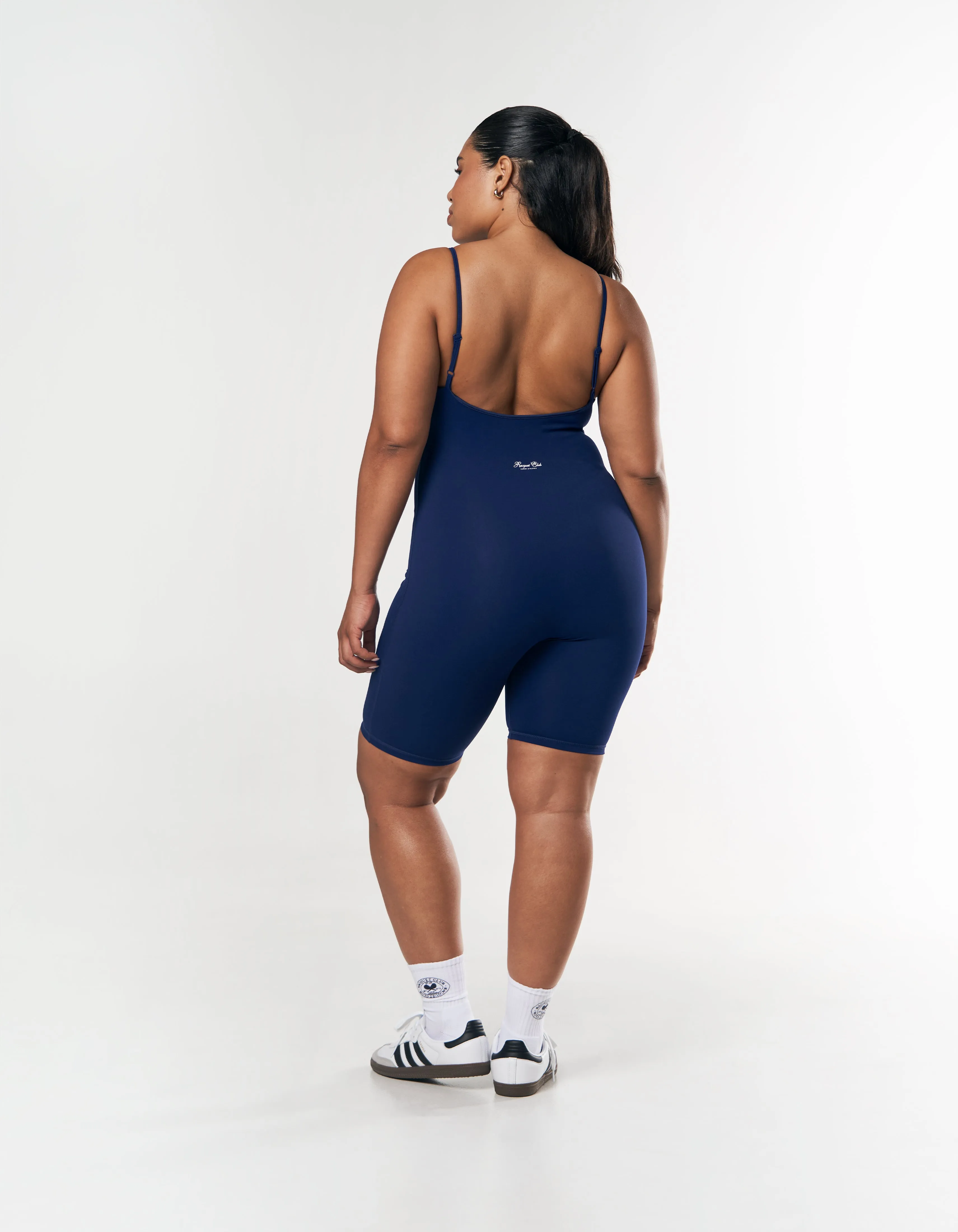 Racquet Club Short Leg Bodysuit - Navy