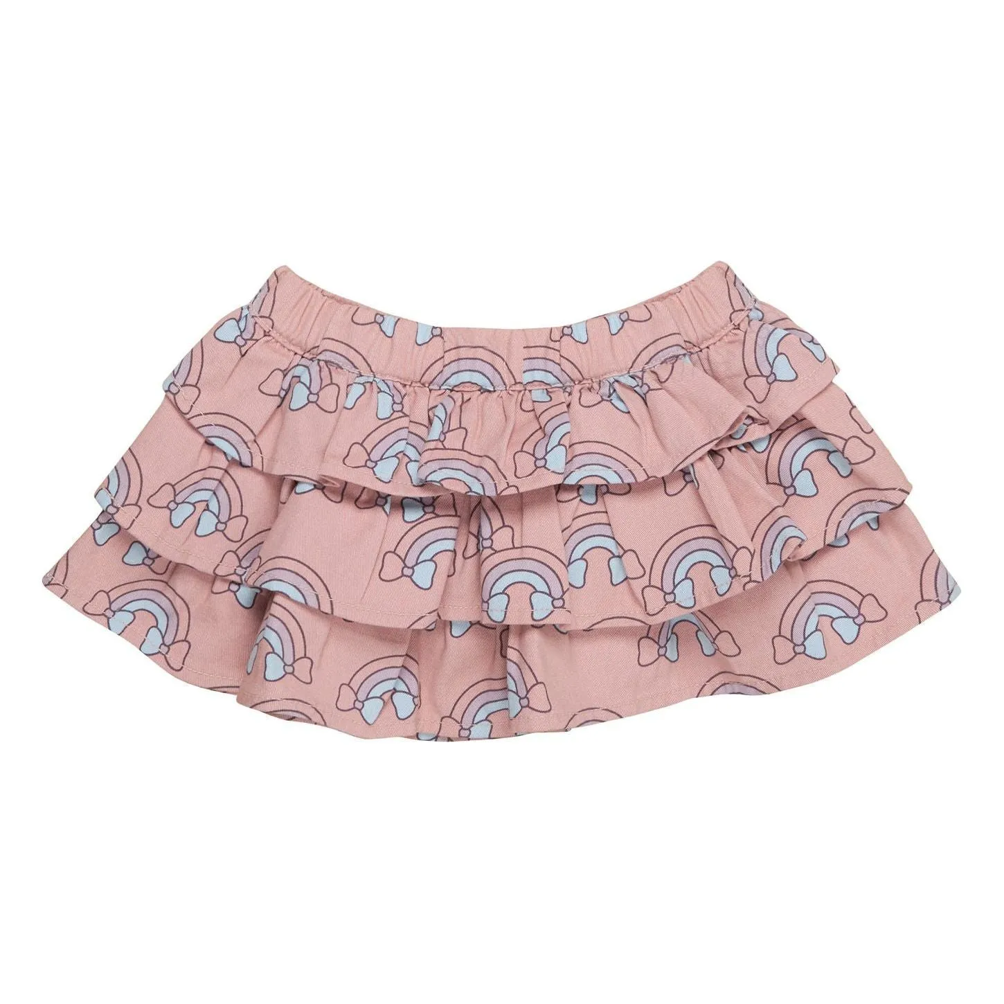Rain Bow Frill Skirt- Rose