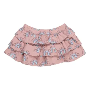 Rain Bow Frill Skirt- Rose