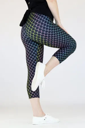 Rainbow Mermaid - Casual Capri Leggings