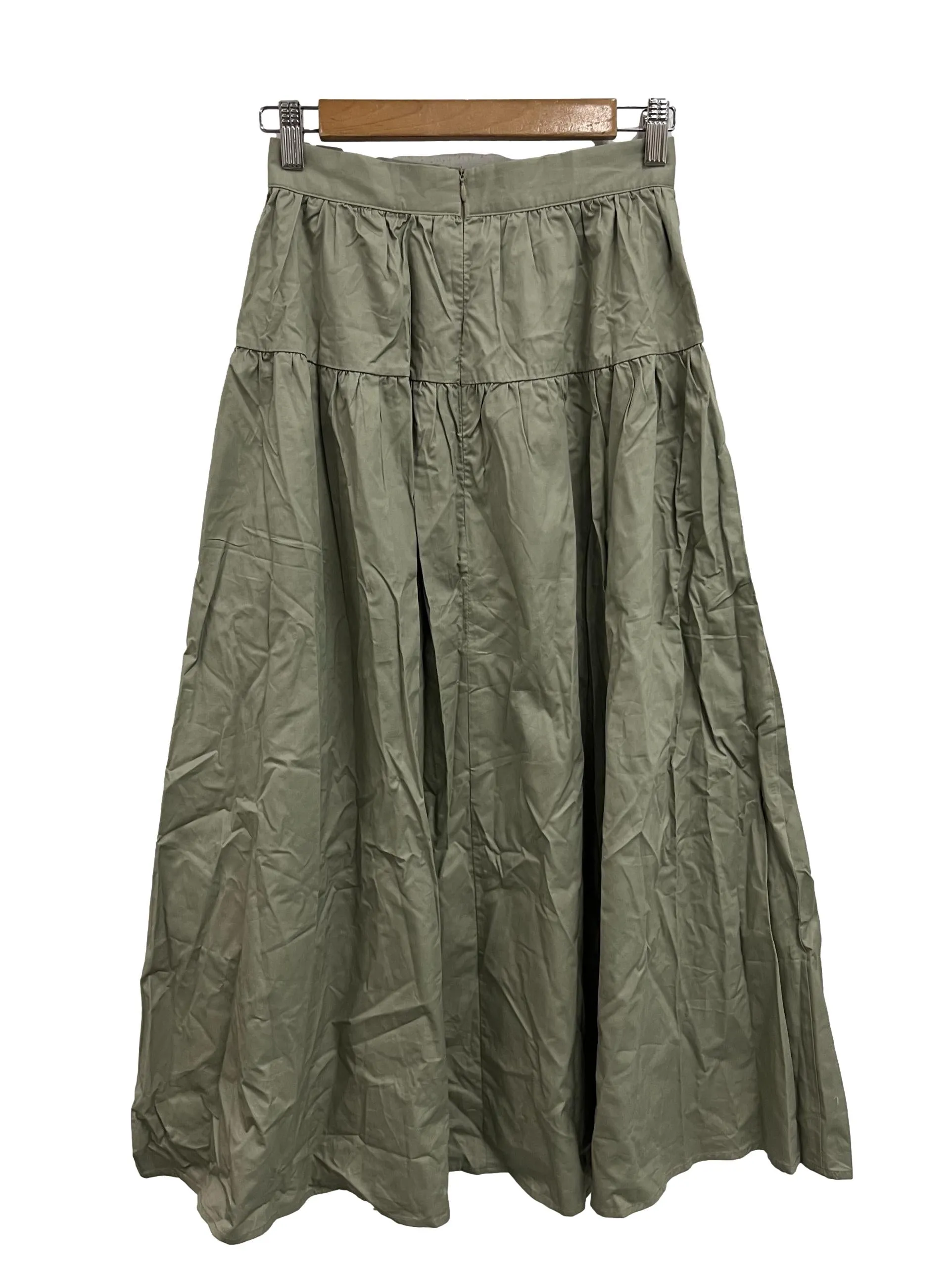 Sage Green Tiered Skirt