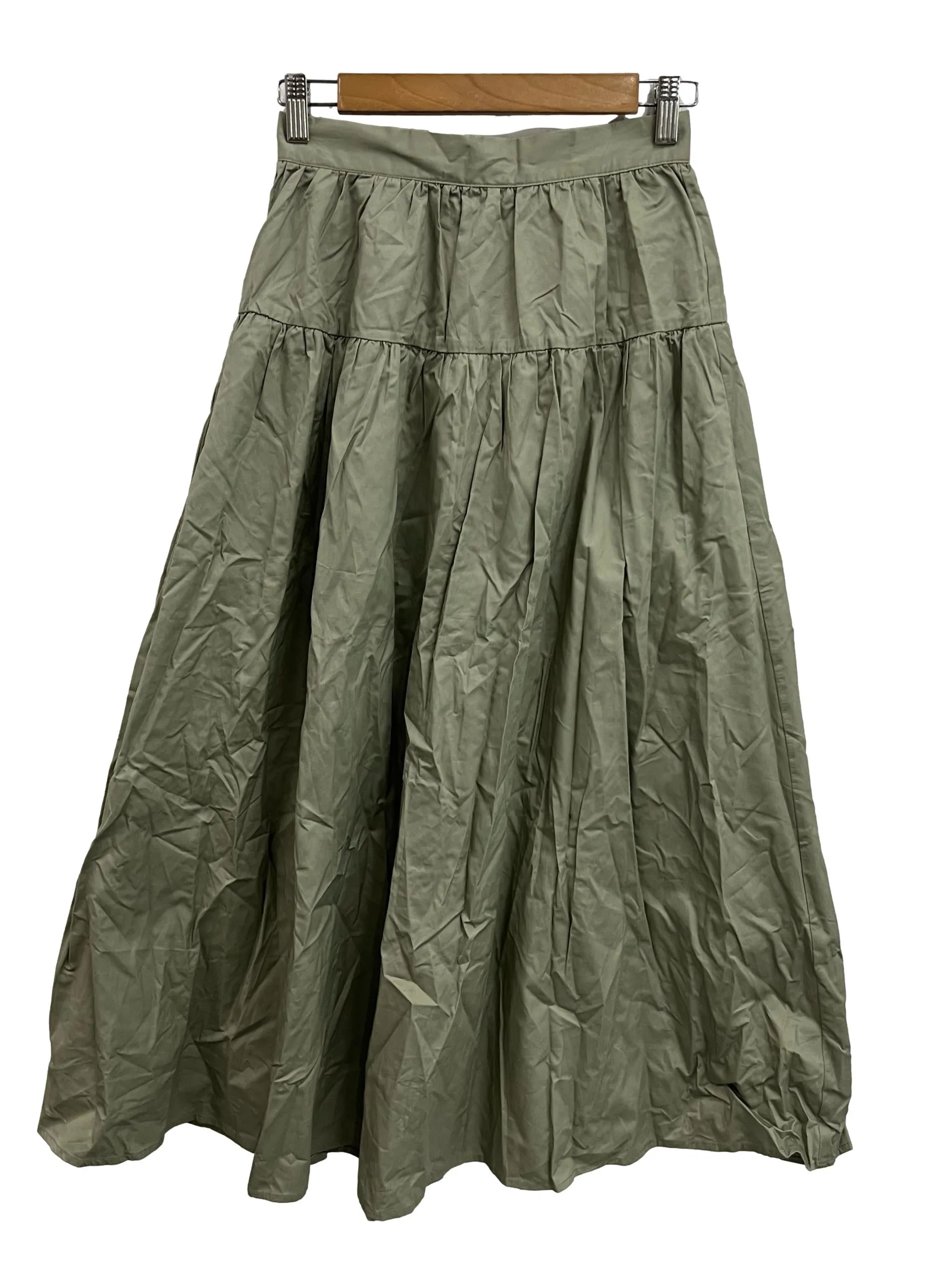 Sage Green Tiered Skirt