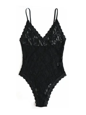 Signature Lace® Thong Back Bodysuit Black