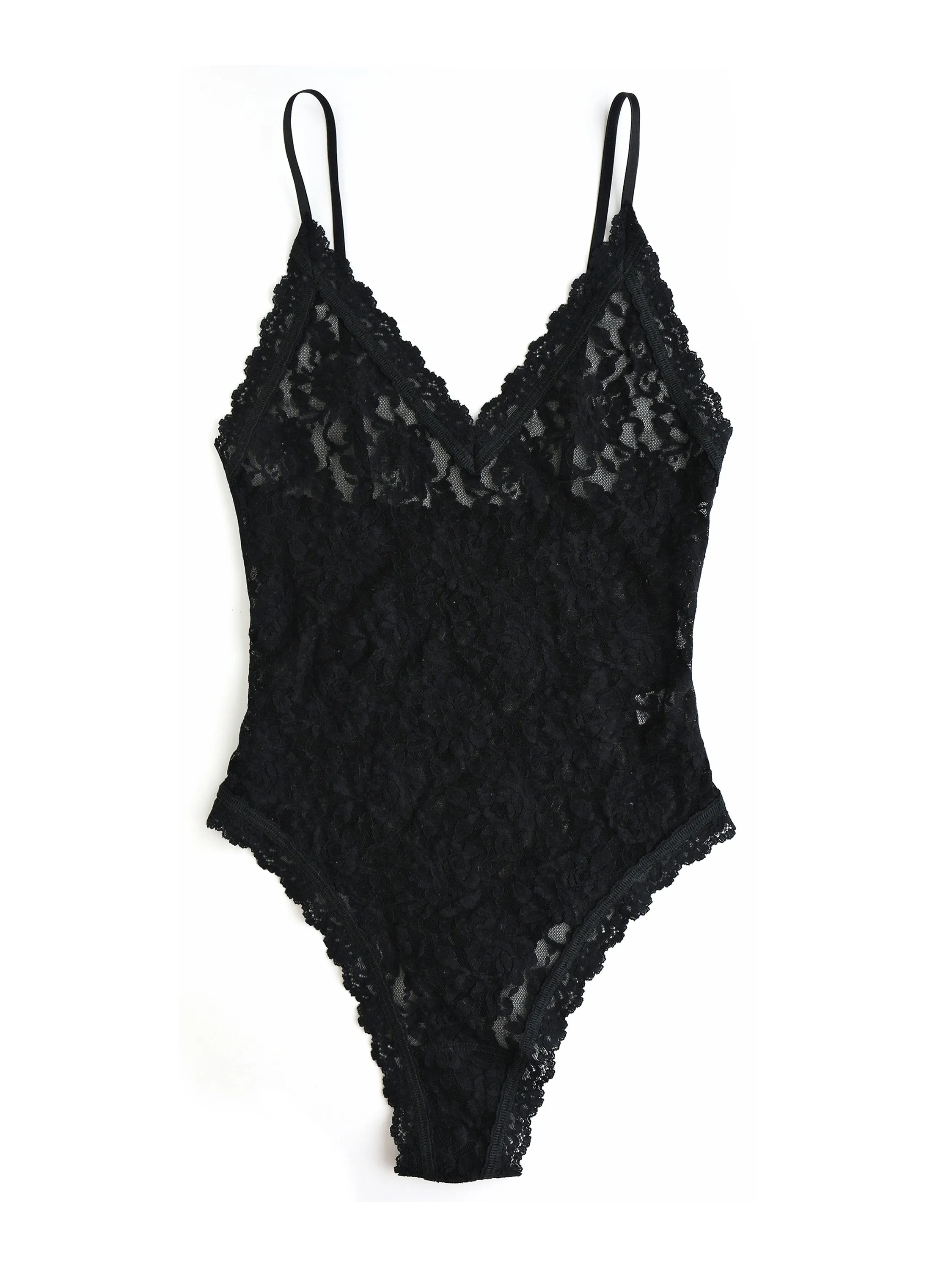 Signature Lace® Thong Back Bodysuit Black