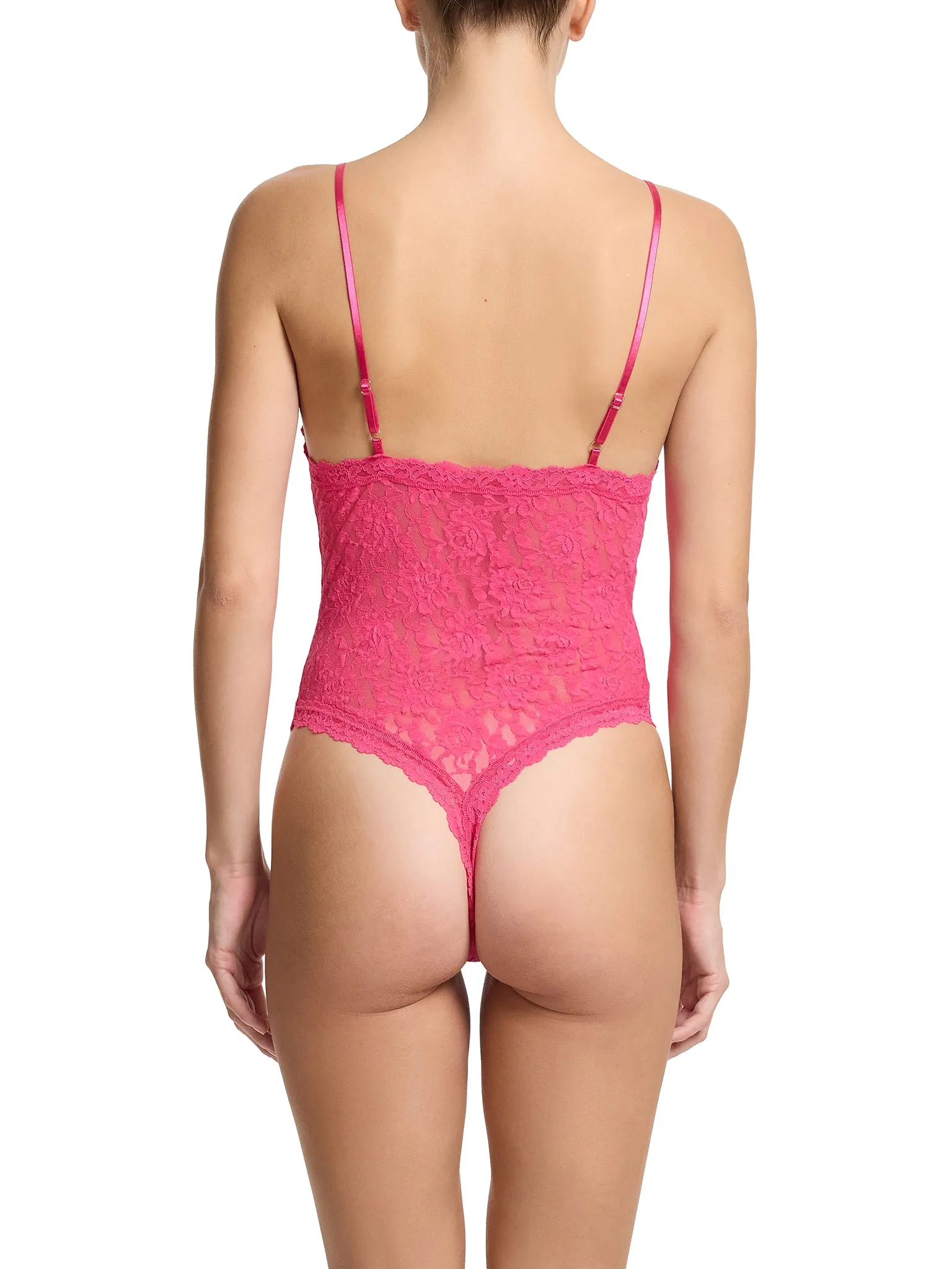 Signature Lace® Thong Back Bodysuit Un-Beet-Able Pink