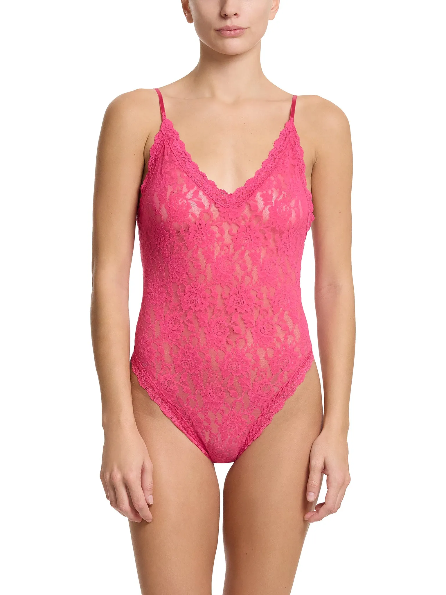 Signature Lace® Thong Back Bodysuit Un-Beet-Able Pink