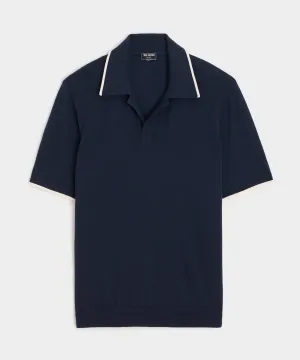 Silk-Cashmere Tipped Sweater Polo