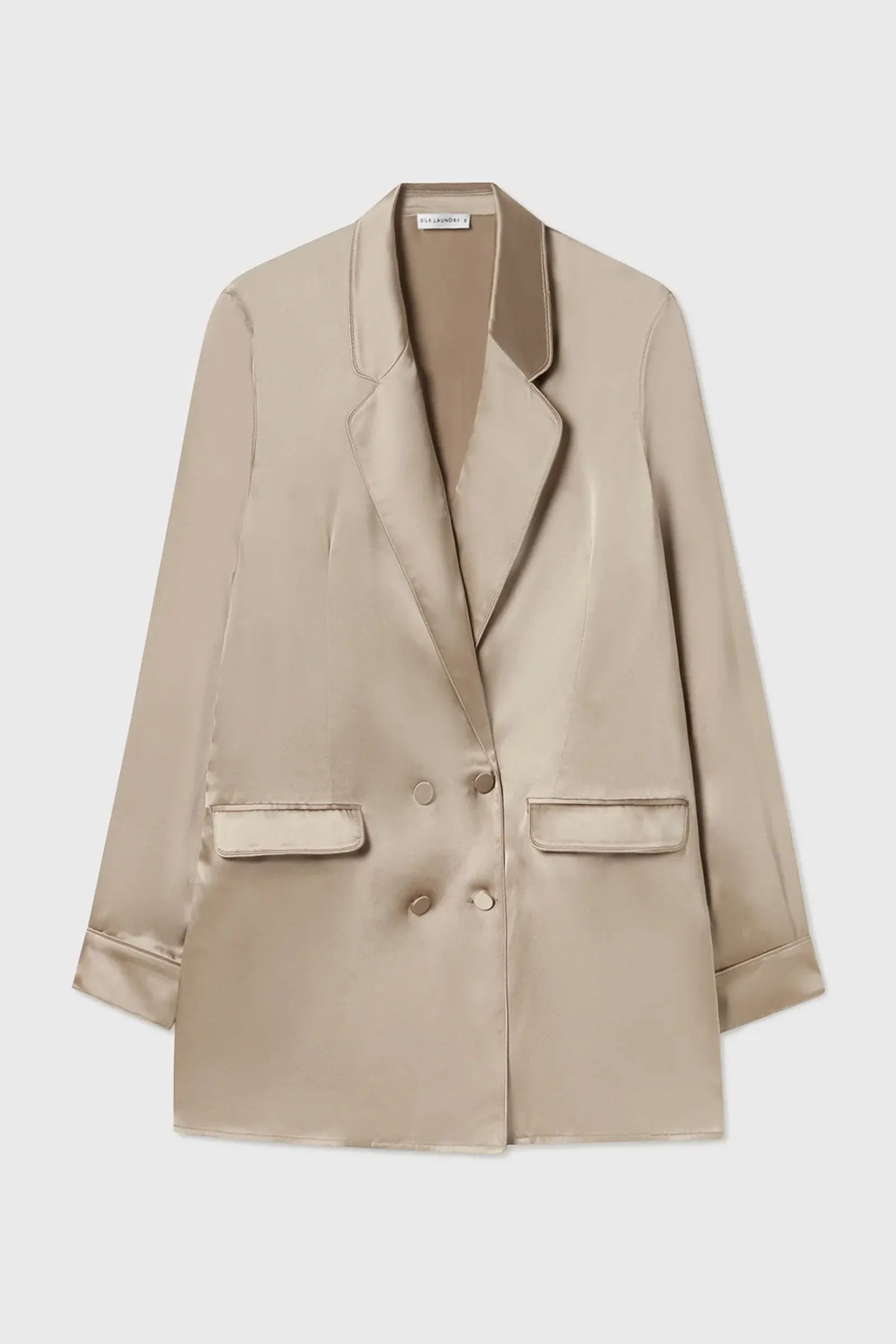 Silk Laundry Relaxed Blazer In Graphite