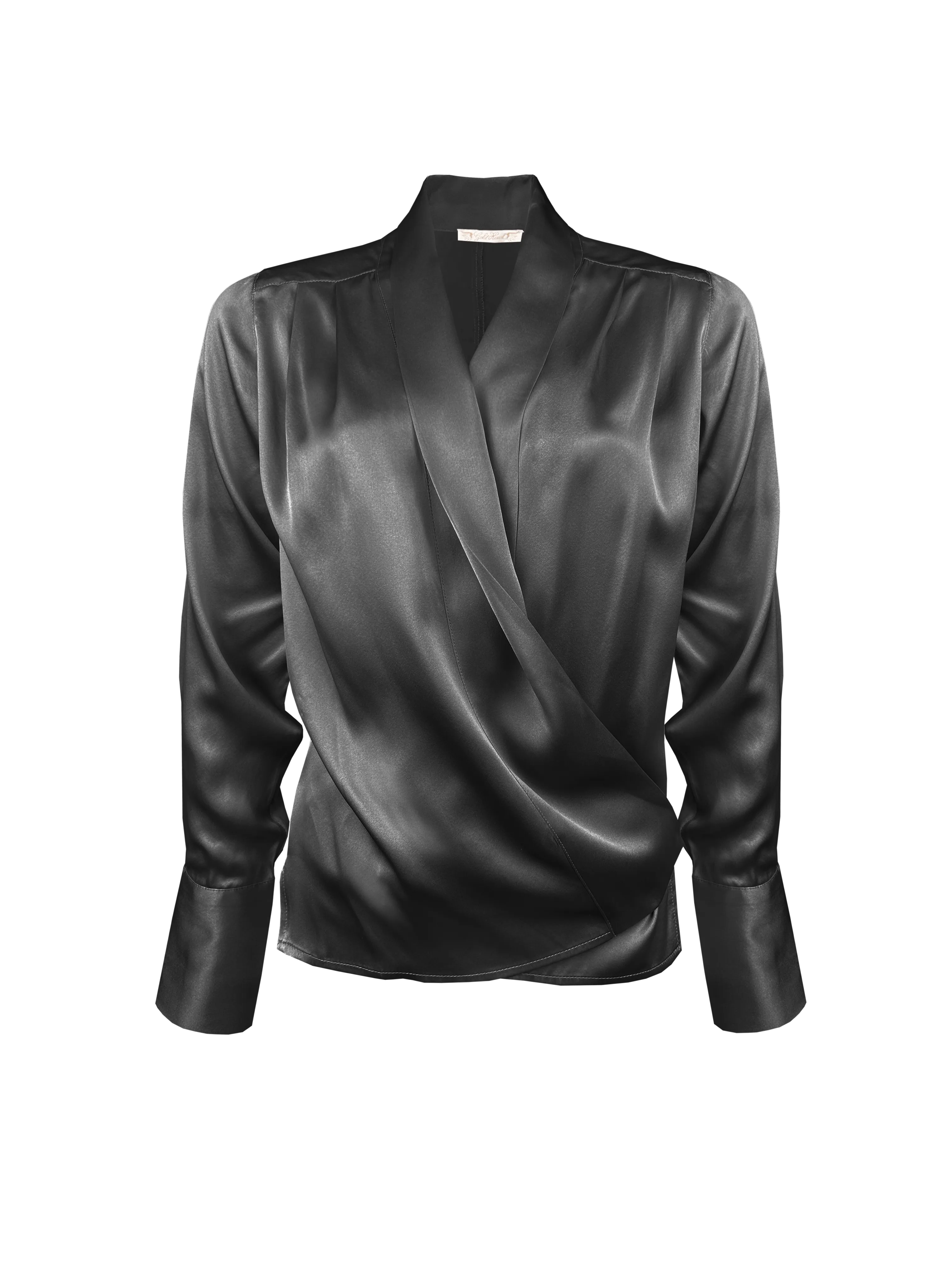 Silk Pleated Shrug Black