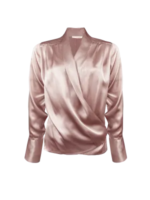Silk Pleated Shrug Pastel Rose