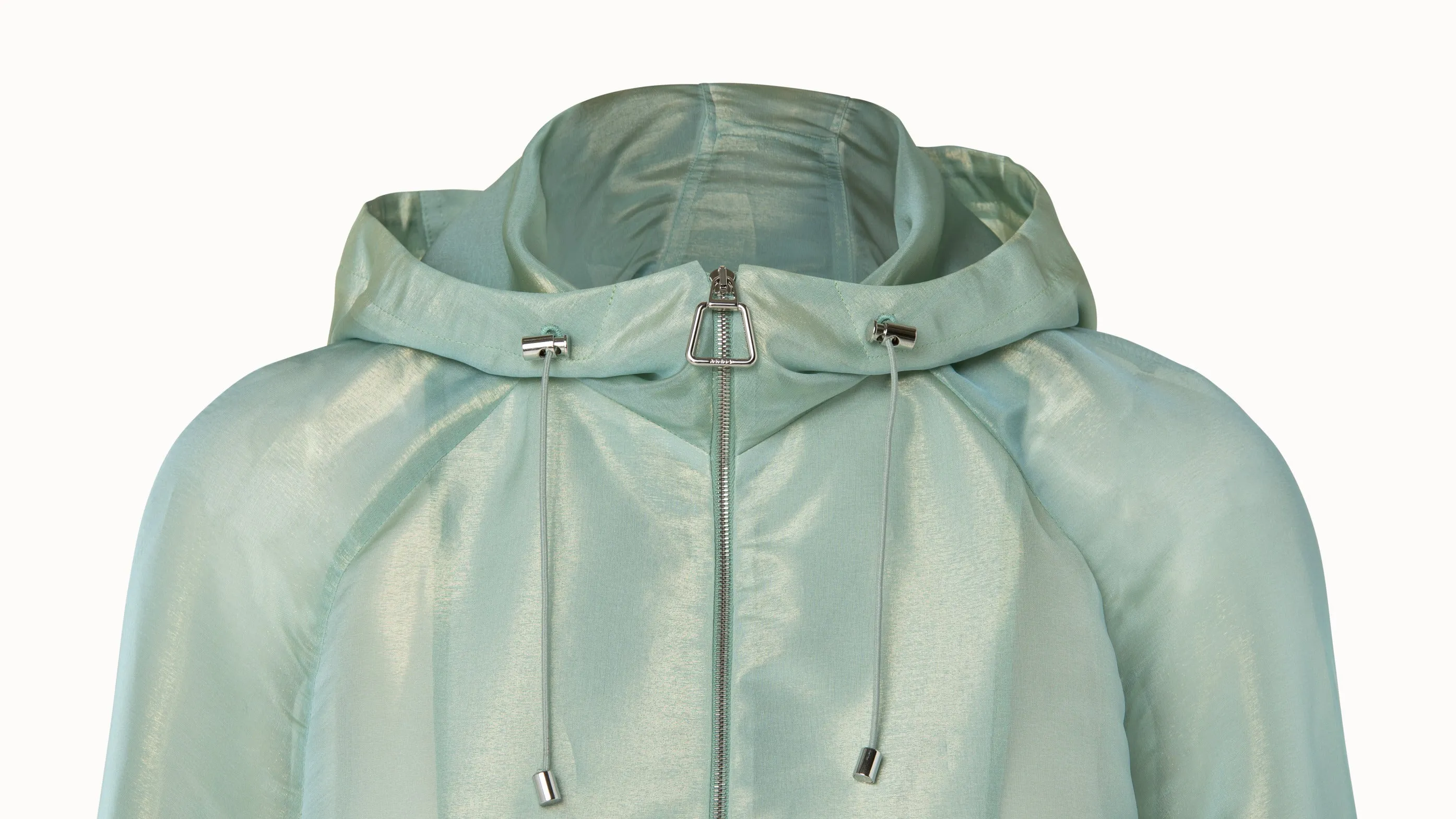 Silk Techno Iridescent Organza Blouson Jacket