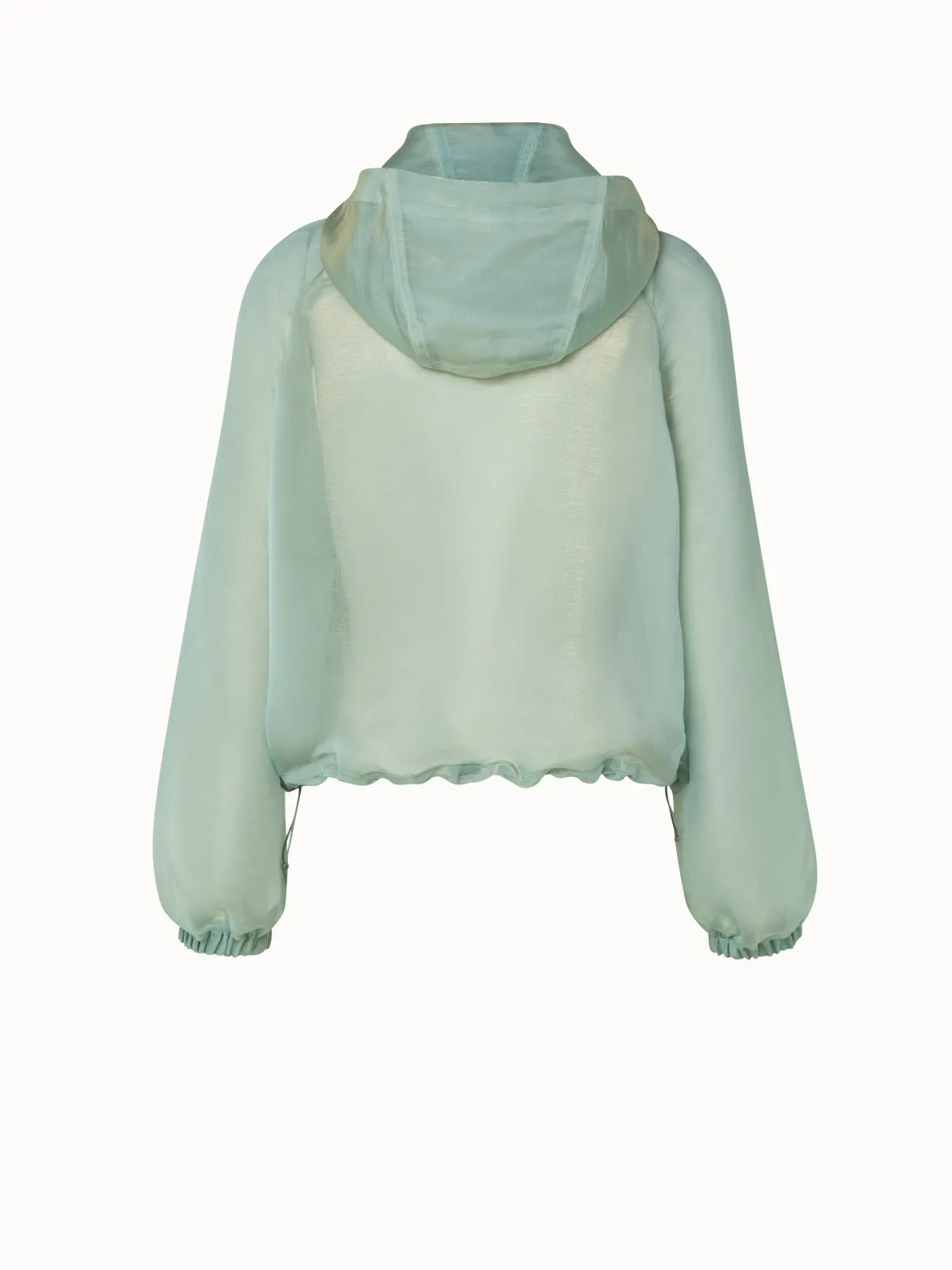 Silk Techno Iridescent Organza Blouson Jacket
