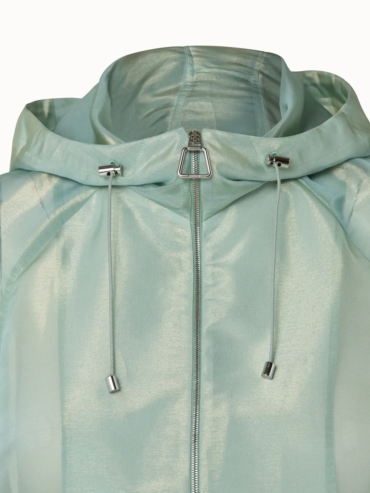 Silk Techno Iridescent Organza Blouson Jacket