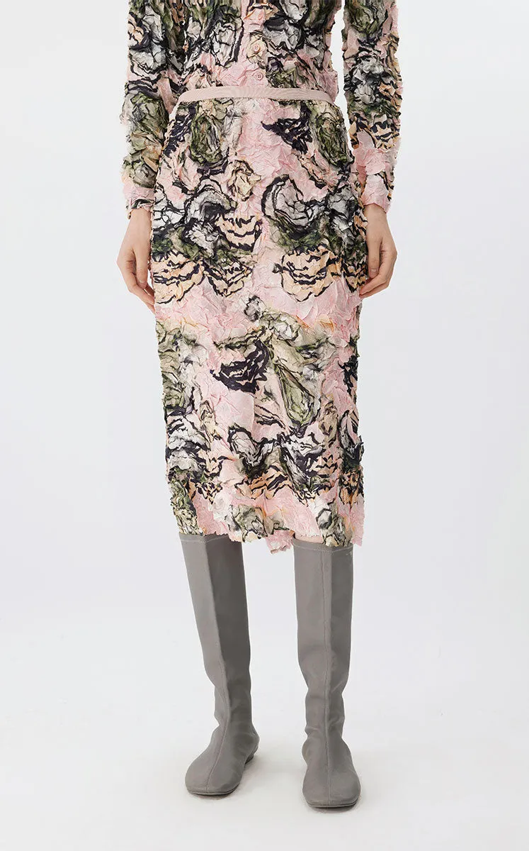 Skirt / JNBY Floral Pleated Midi Skirt
