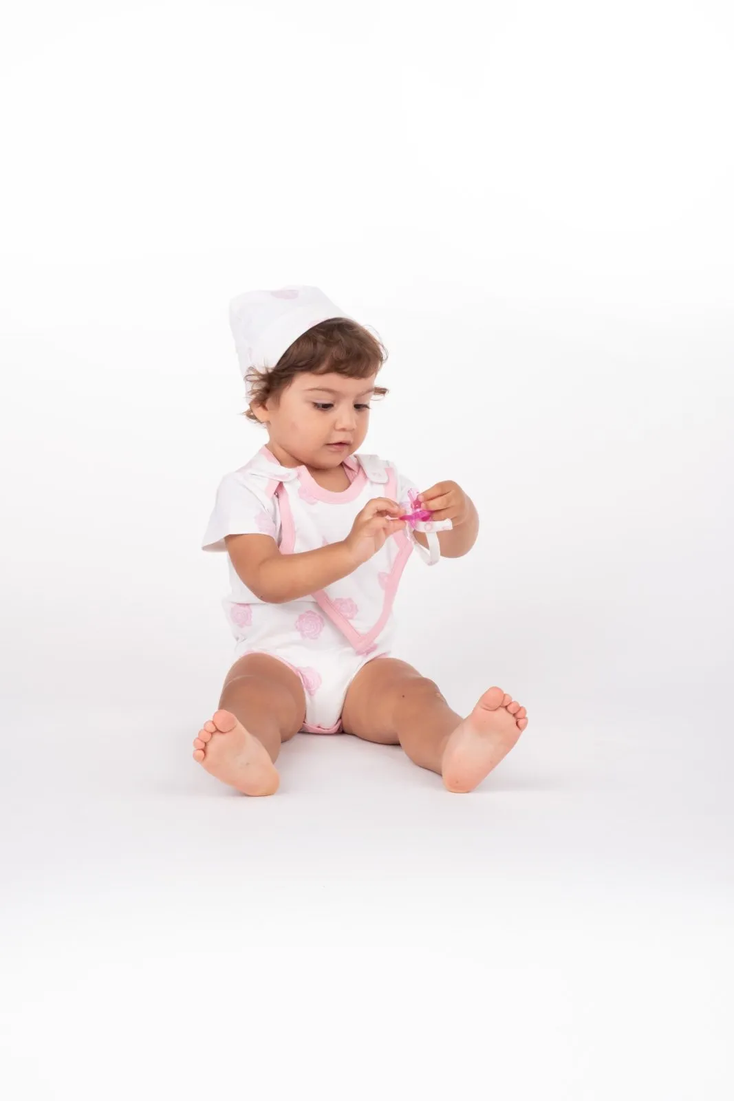 Smart Short Sleeve Bodysuit   Bib - Pink Rose