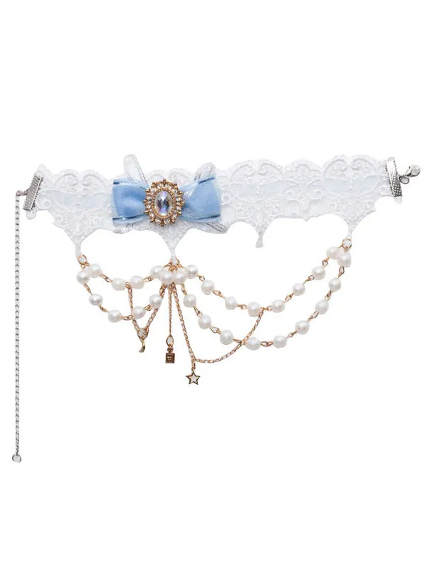 Sweet Lolita JSK Dress Baby Blue Sleeveless Tiered Bows Lace Lolita Jumper Skirts