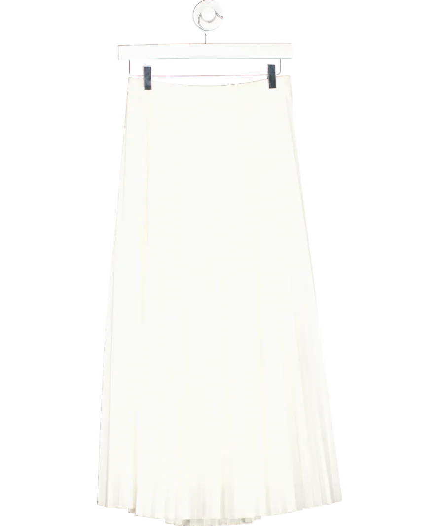 The White Company Cream Pleated Midi Skirt UK 8