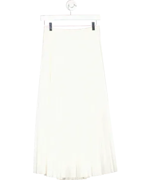 The White Company Cream Pleated Midi Skirt UK 8