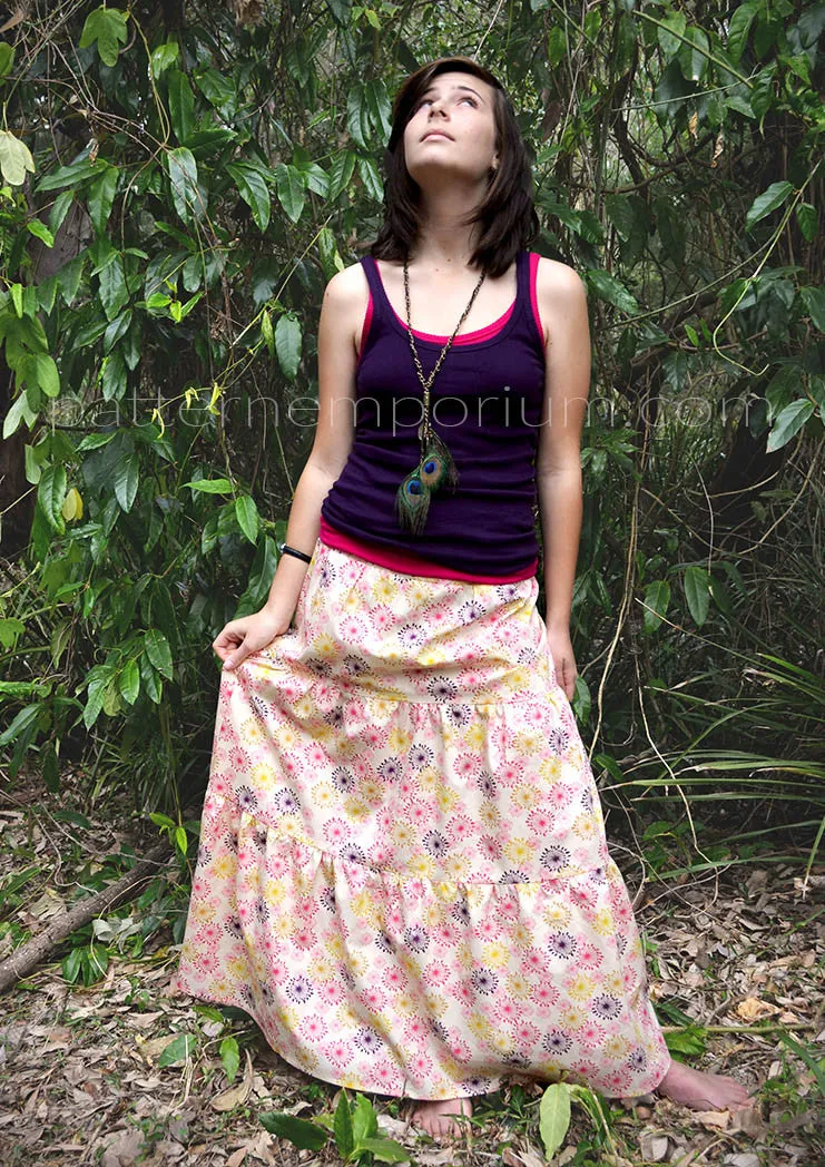 Tiered Maxi Skirt | Women's Sewing Pattern