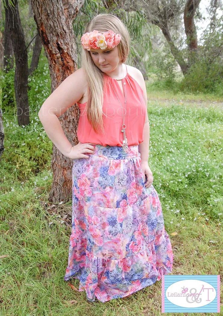 Tiered Maxi Skirt | Women's Sewing Pattern