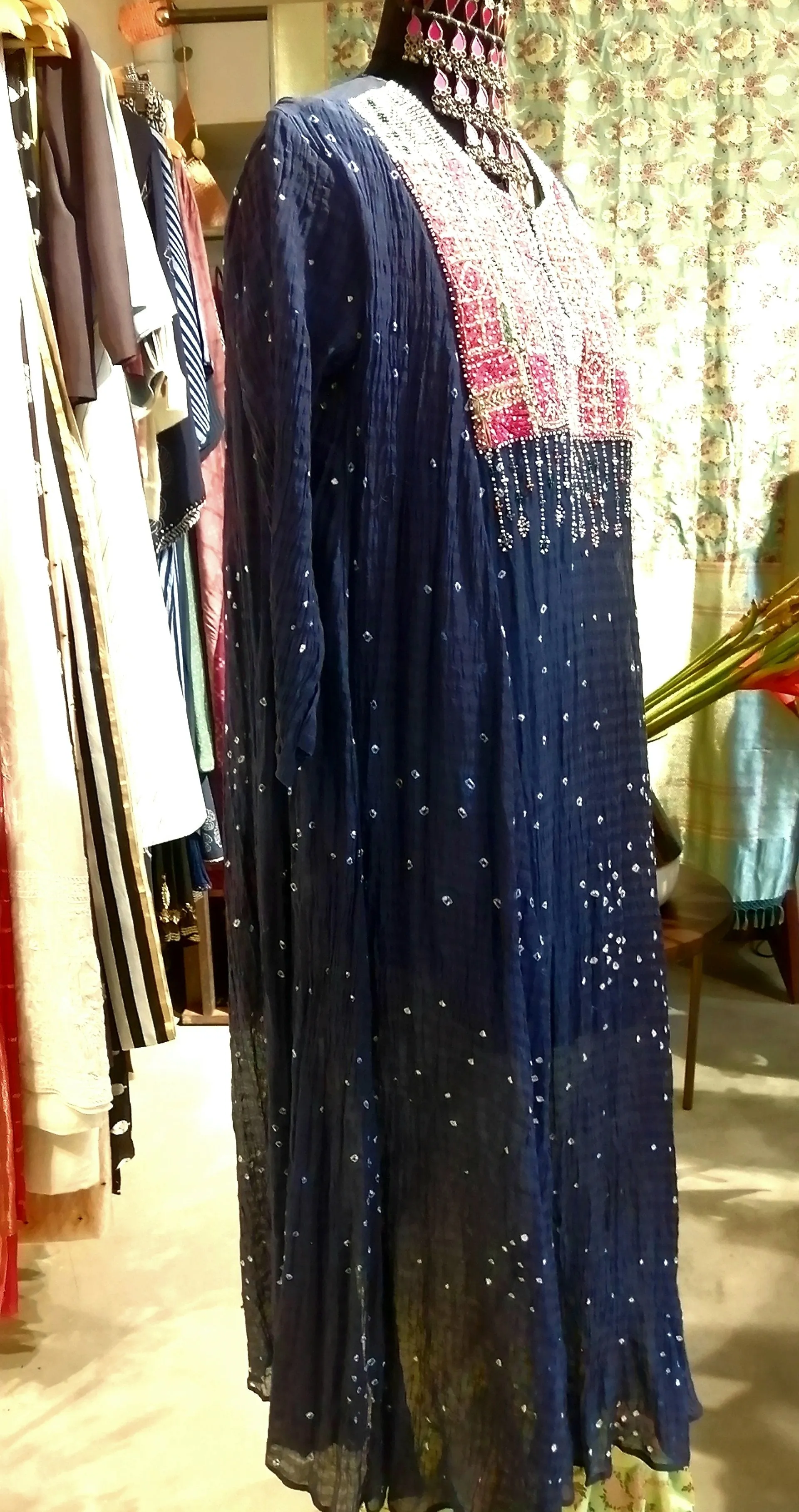 Tilla By Aratrik Dev Burman - flared-kurta-badhani-with-antique-kutchi-embroidery