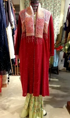Tilla By Aratrik Dev Burman - kutchi-jacket-khadi-with-antique-embroidery