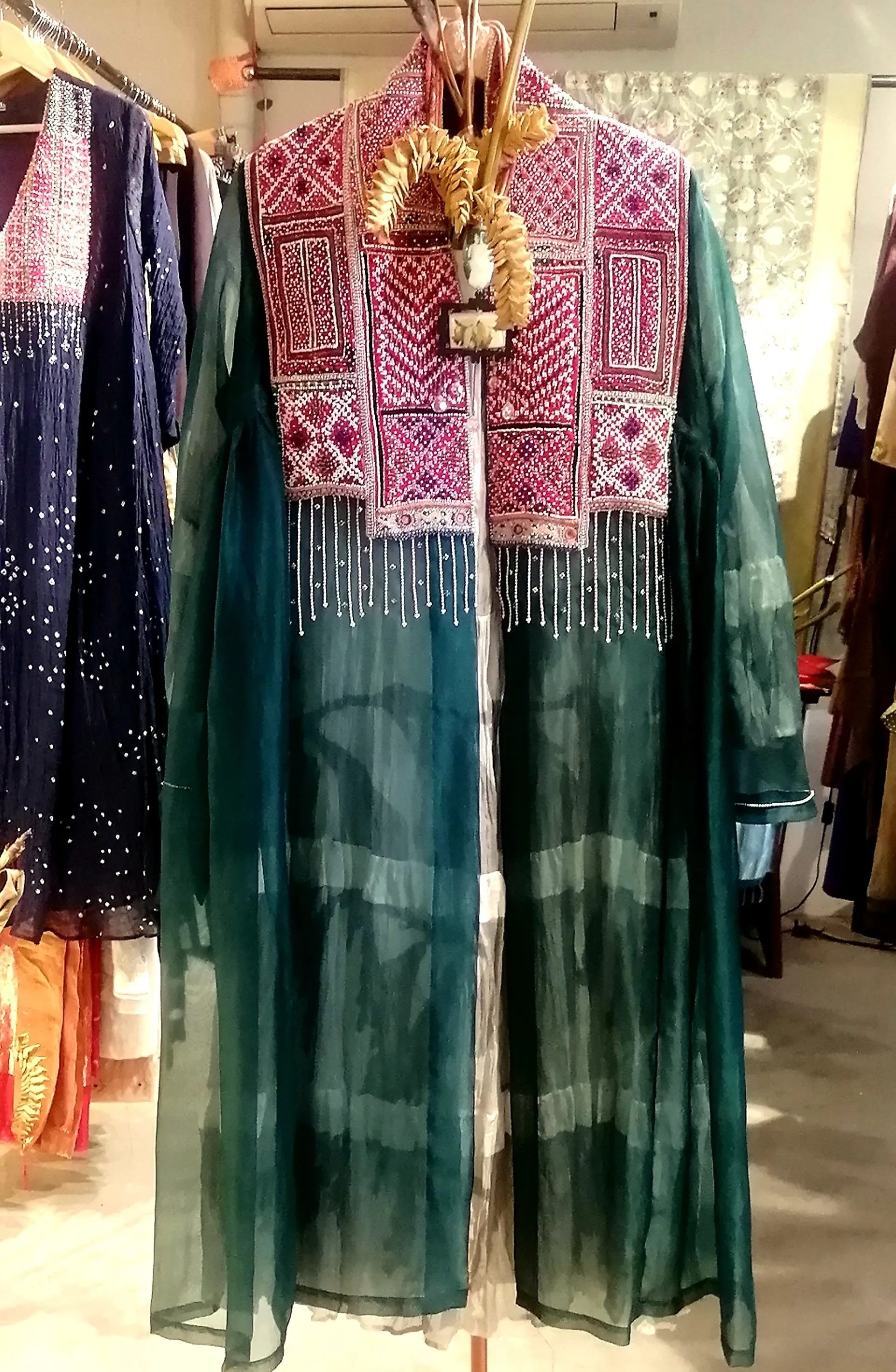Tilla By Aratrik Dev Burman - kutchi-jacket-organza-with-antique-embroidery