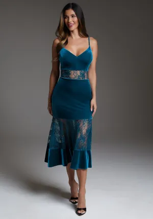 Velvet Lace Midi Dress