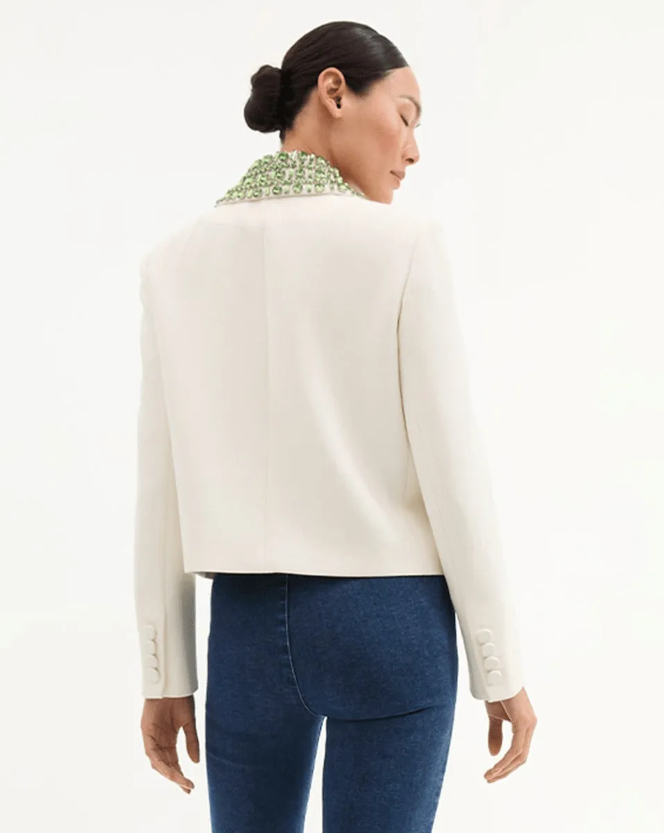 Veronica Beard Embellished Imogen Jacket in Off-White