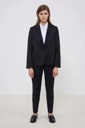 VITALY BI-MATERIAL COLLAR VIRGIN WOOL SUIT JACKET