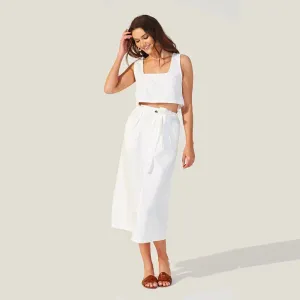 Vivienne Box Pleat Midi Skirt