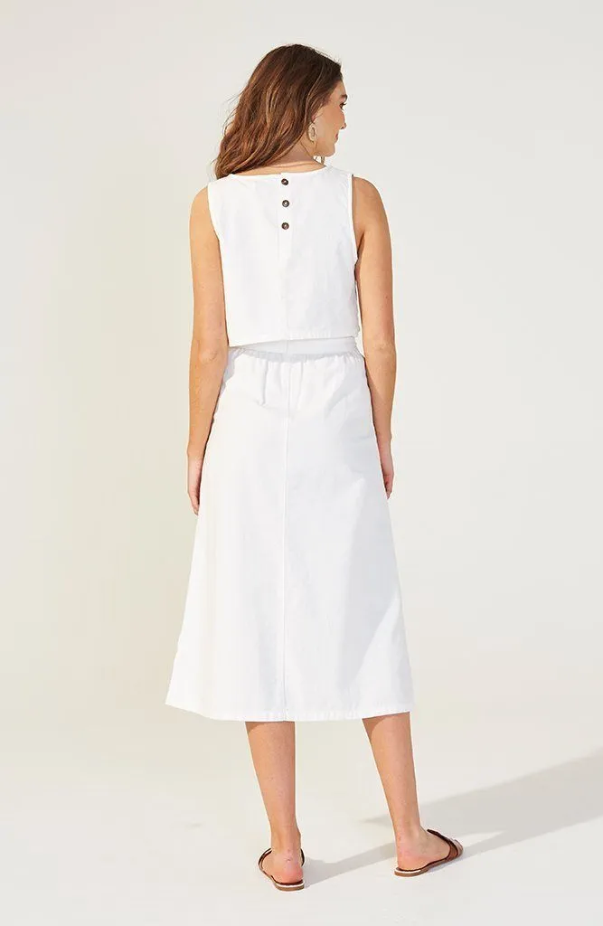 Vivienne Box Pleat Midi Skirt