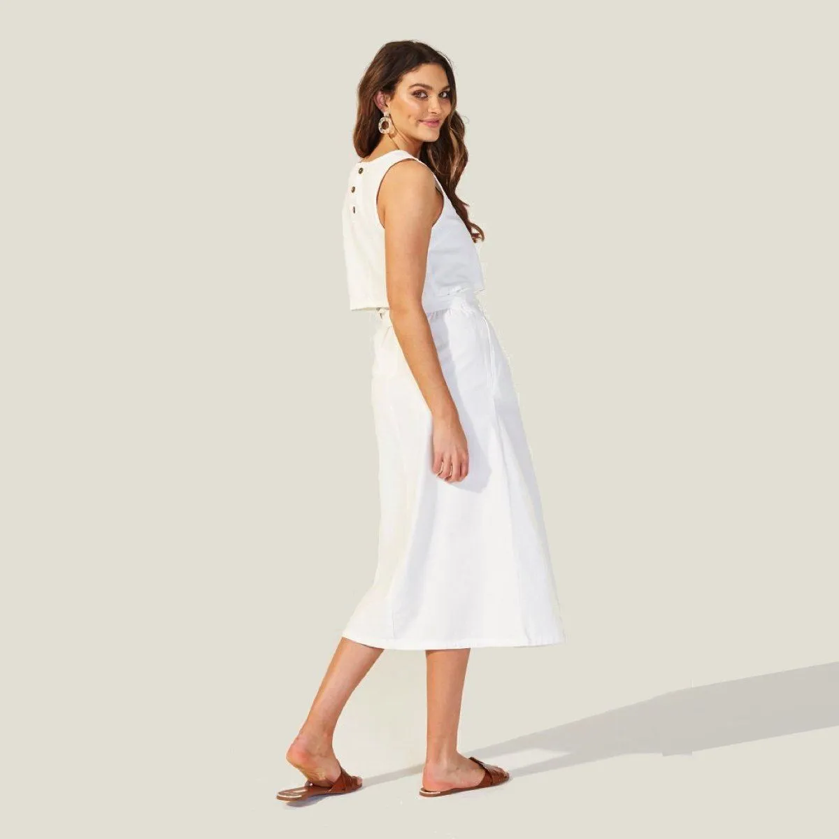 Vivienne Box Pleat Midi Skirt