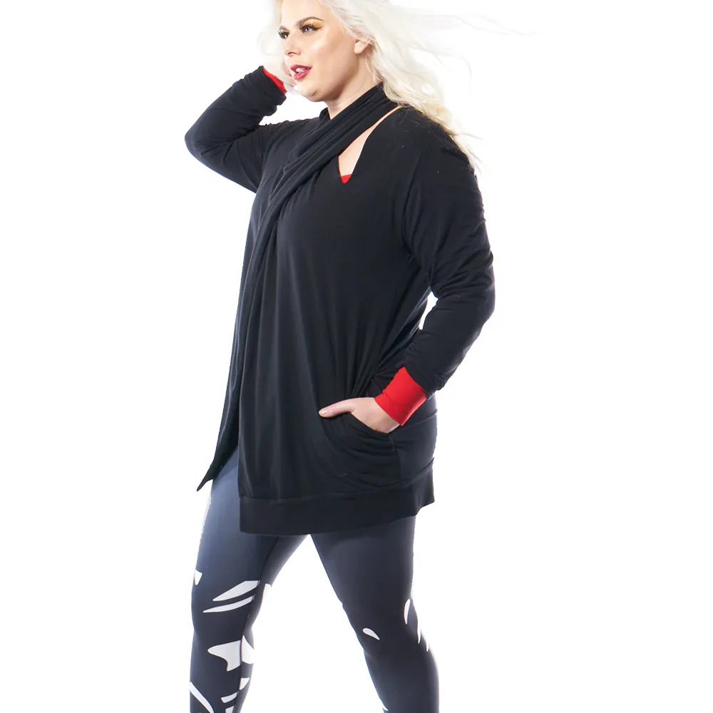 Wearable Art Leggings : Black Rorschach