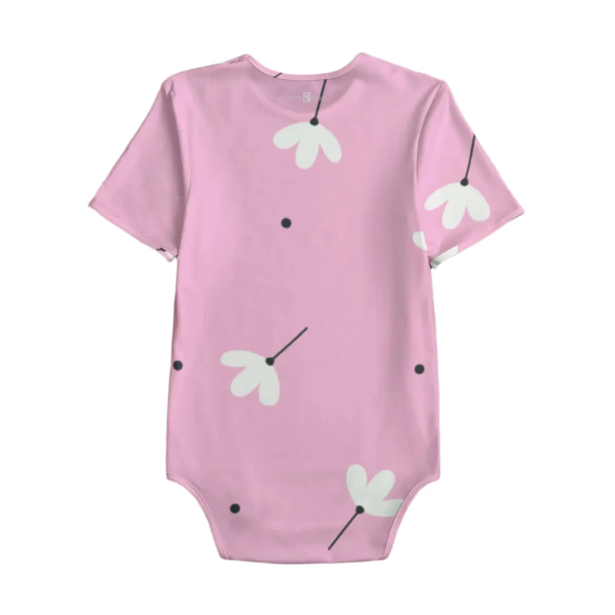 White Jasmin Flower Pink Baby Bodysuits
