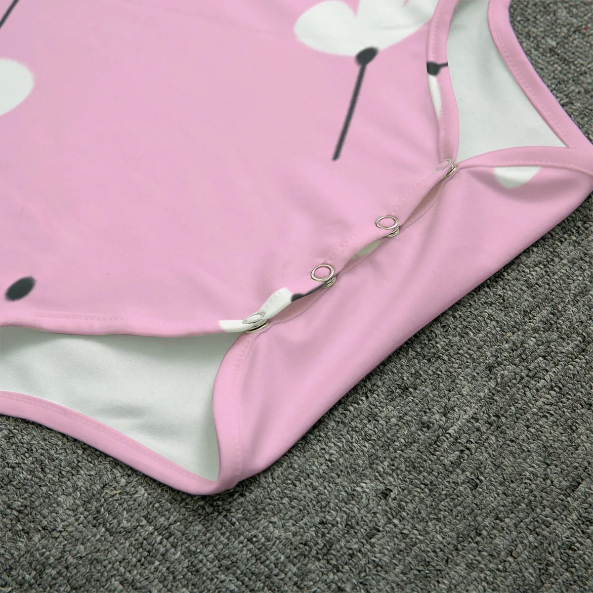 White Jasmin Flower Pink Baby Bodysuits