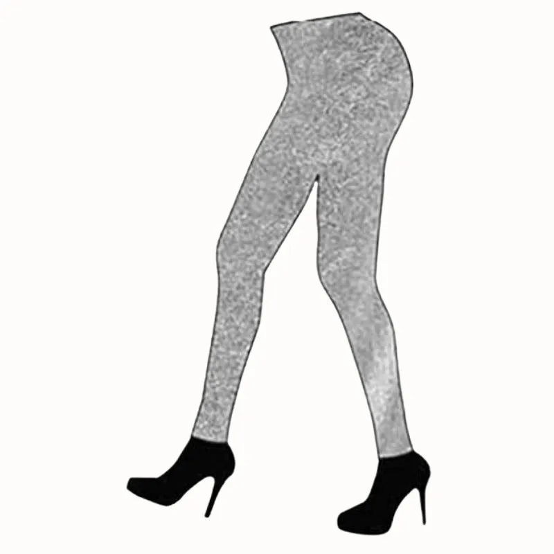 Women's Metallic Leggings - Silver