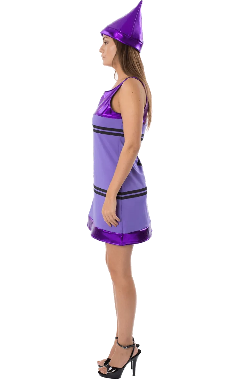 Womens Purple Crayon Costume